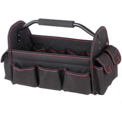 Black Hyper Tough 16-Inch Nylon Open Top Tote Bag With Soft Grip Handle