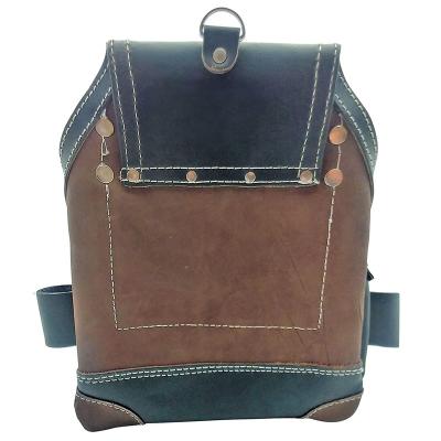 Leather Gold Heavy Duty Tool Pouch with 5 Pockets and 2 Snap Loops