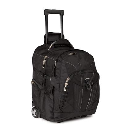 Multi-Function Backpack Tool Bag with Wheel Handle,Black