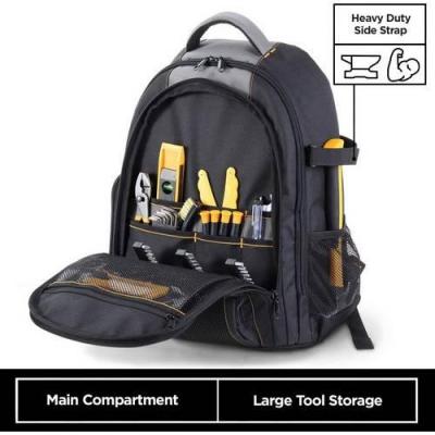 42-Pocket Multi-Function Heavy-Duty Tool Backpack/Waterproof PVC-Coated Tool Bag